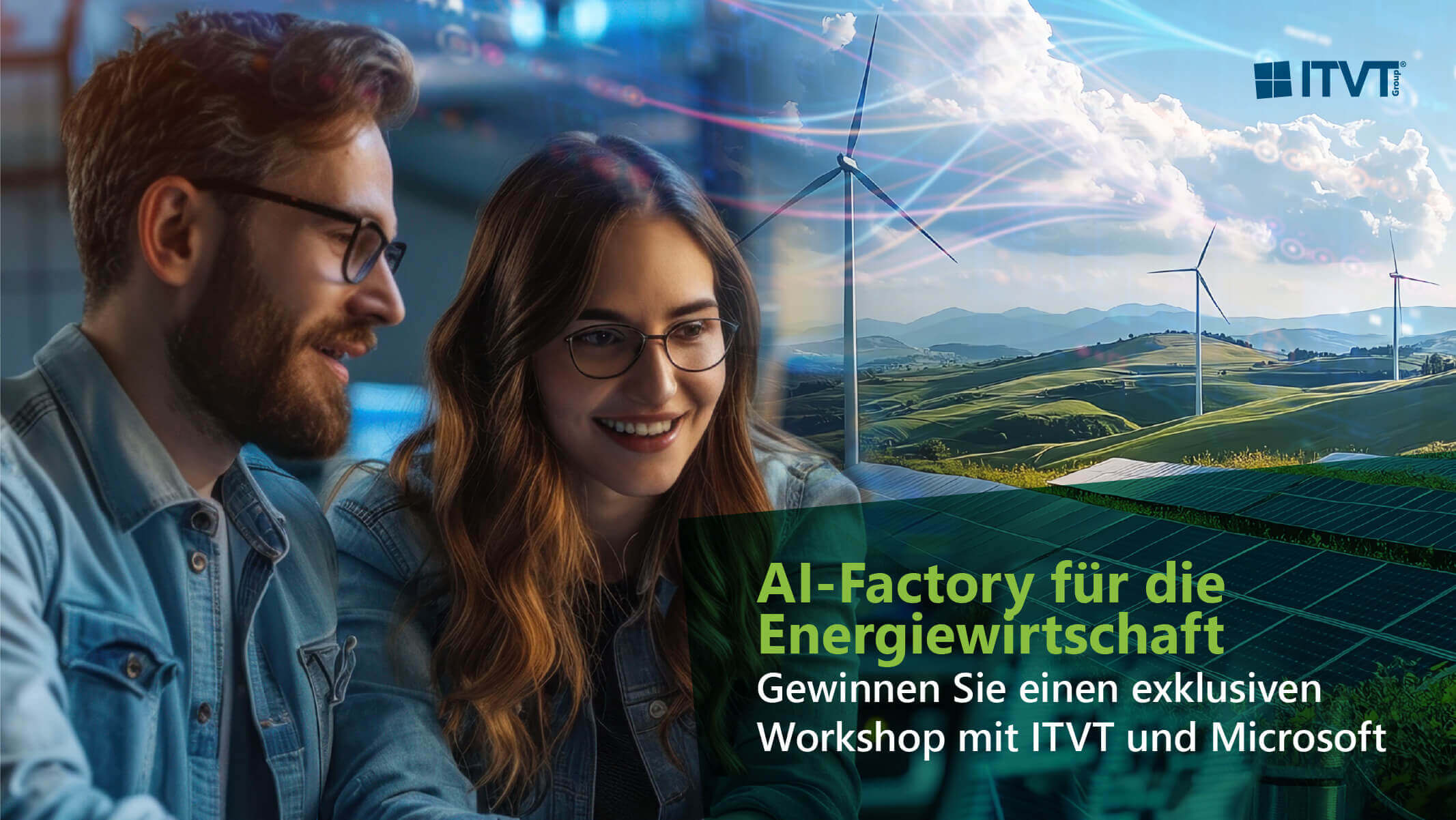 Promotional image for an exclusive ITVT and Microsoft workshop focused on AI in the energy industry