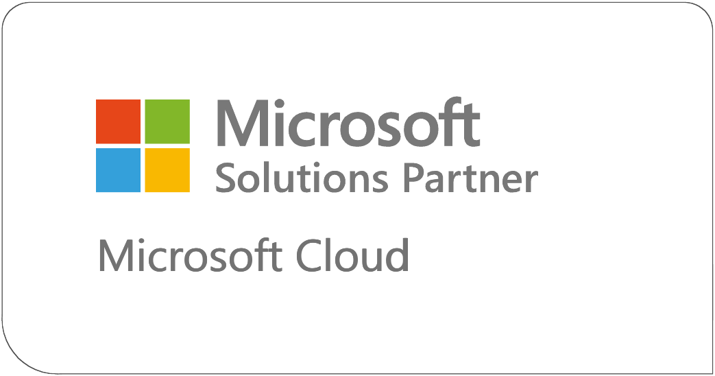Microsoft Solutions Partner logo with a cloud icon representing collaboration and cloud services.