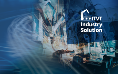 A logo for industrial solutions that features a modern design with bright colors and a professional appearance