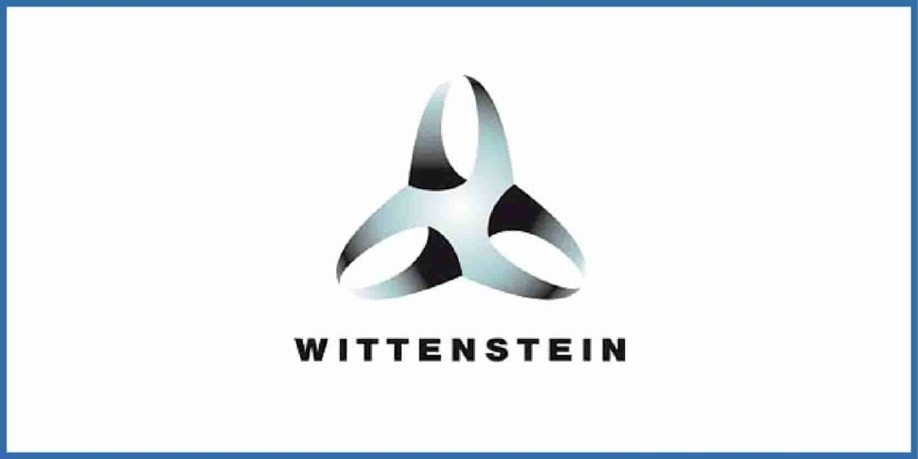 Das Wittstein-Logo repräsentiert ein Unternehmen, das sich auf Industriemaschinen spezialisiert hat, und zeichnet sich durch klare Linien und ein professionelles Aussehen aus.