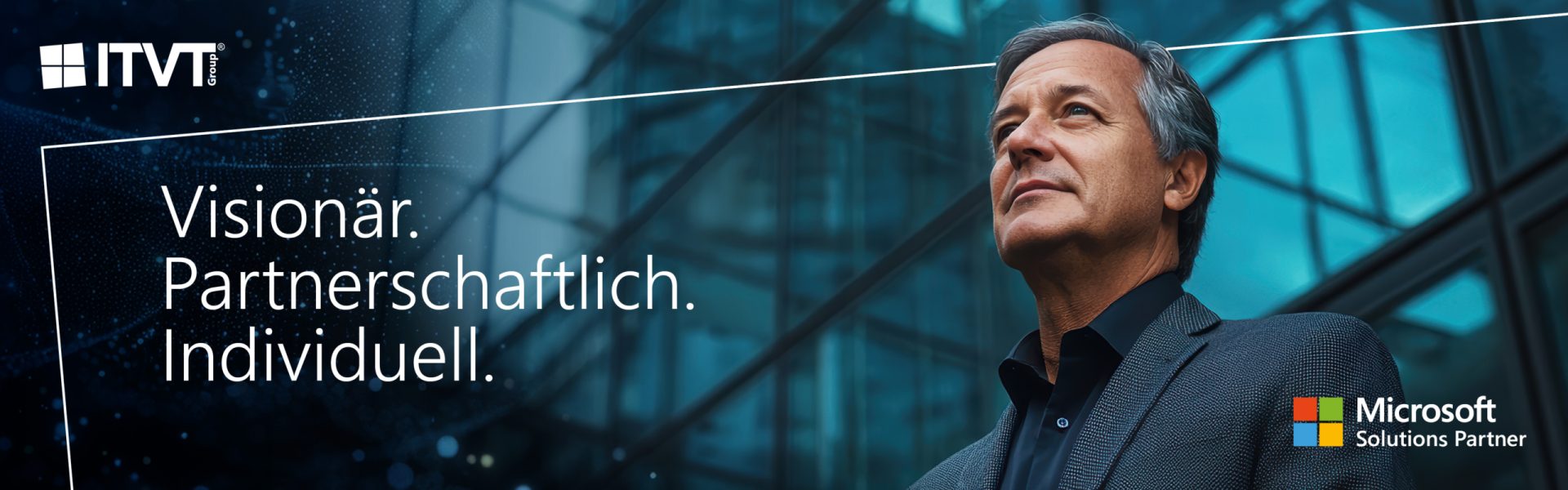 Microsoft-Logo mit dem Satz â€žIt all starts with your visionâ€œ, der Innovation und KreativitÃ¤t in der Technologie betont.